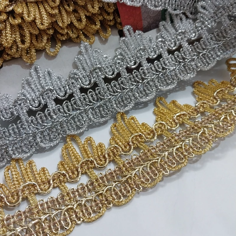 نوار یراق ترمه طلایی و نقره ای طاقه 25 متری نوار تزئینی ترمه